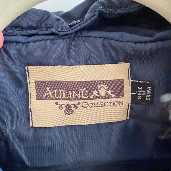 Blue Puff Vest w/ Faux Fur Hoody. Size L - Picture 2 of 4